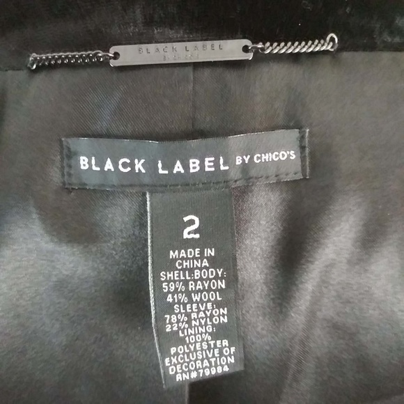Chico's Black Label Blue Black Front Zip Jacket - Picture 7 of 7